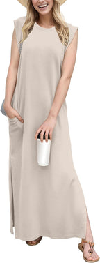 Women's Casual Maxi Dress with Pockets