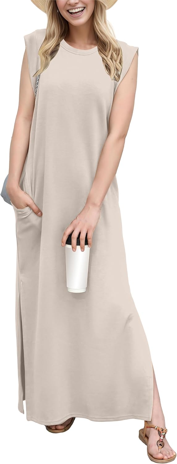Women's Casual Maxi Dress with Pockets