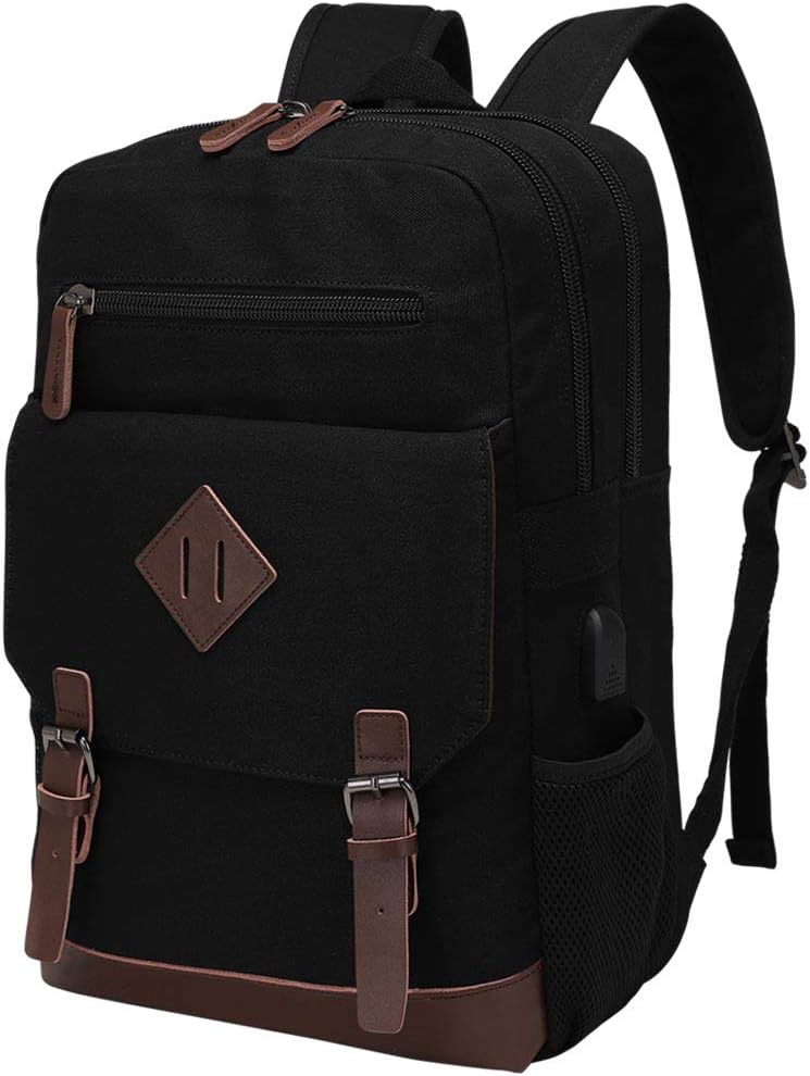 Vintage Canvas Laptop Backpack with USB Port - PhoenixBucketTitleBTF by Handbags Specialist Headquarter | Available at Handbags Specialist Headquarter