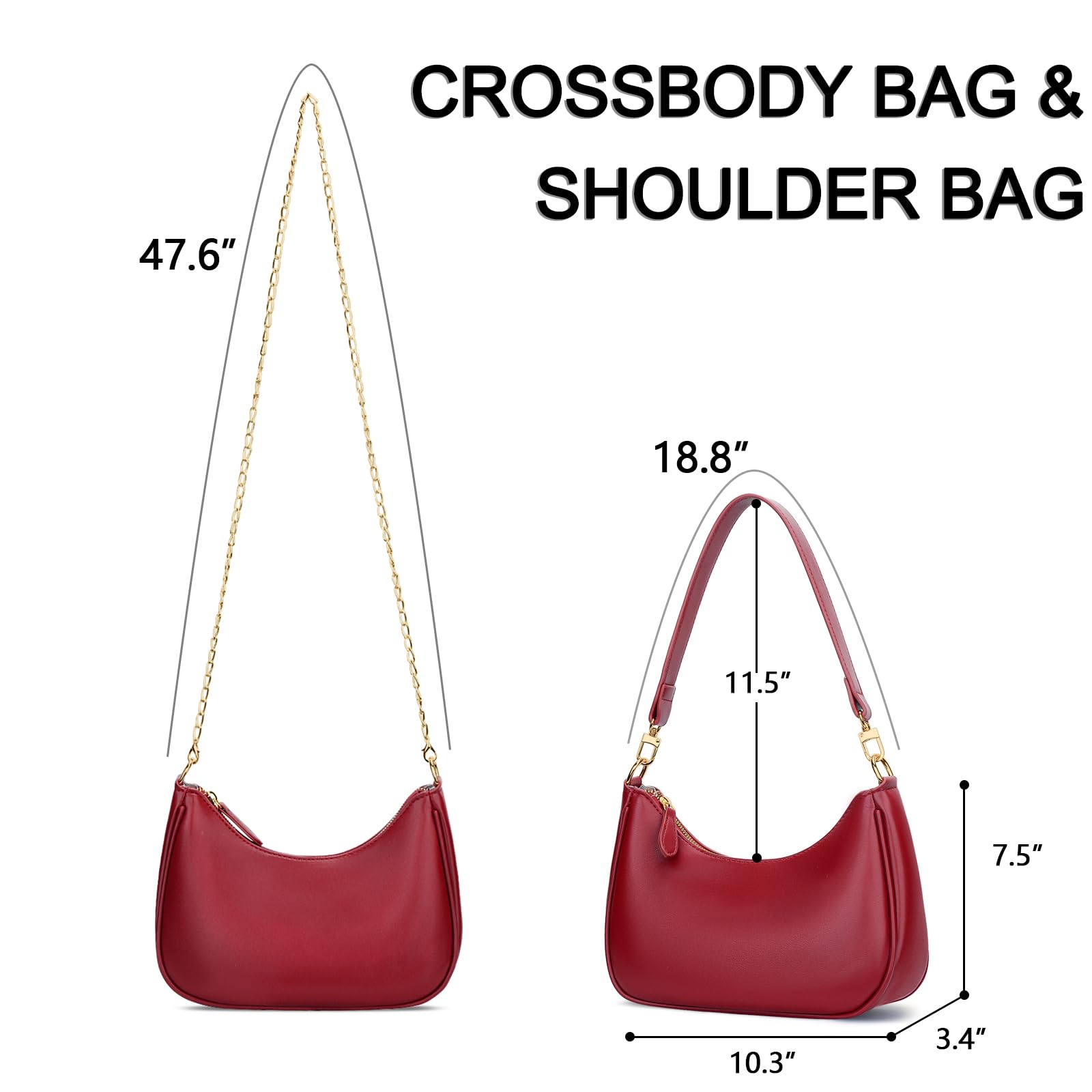 Retro Chic Hobo Bag - Cute Underarm Purse - Shoulder Bags by Handbags Specialist Headquarter | Available at Handbags Specialist Headquarter