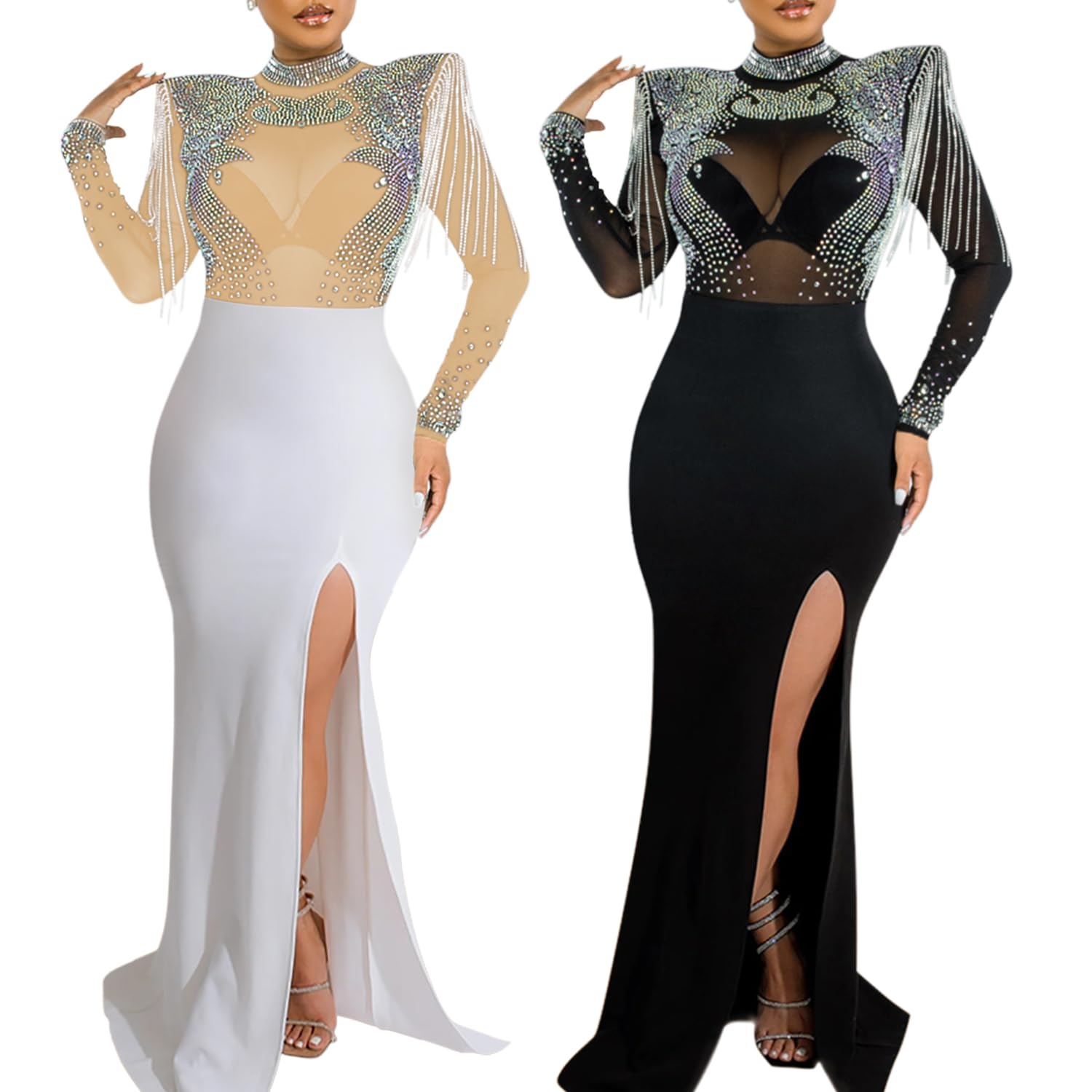 Women's Diamond Long Sleeve Party Club Dress