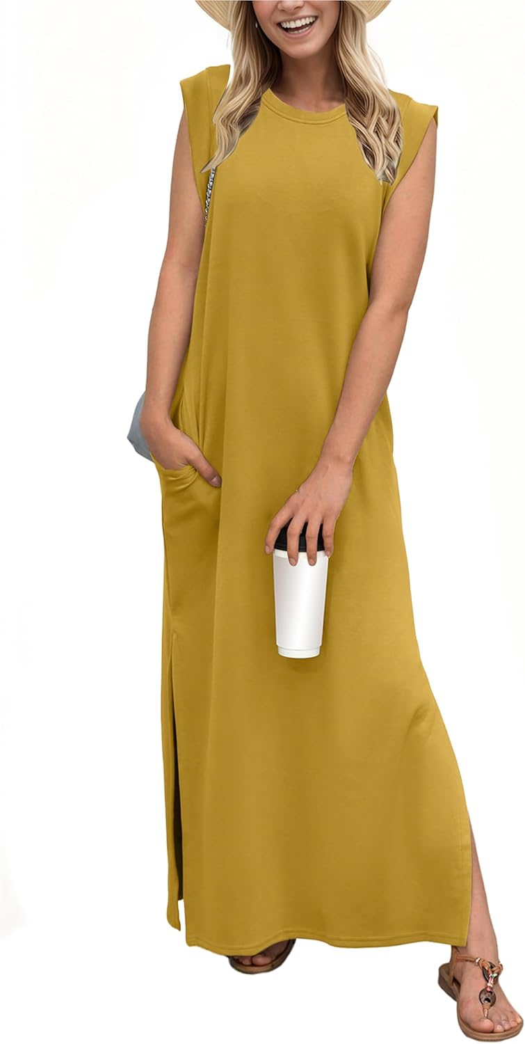 Women's Casual Maxi Dress with Pockets