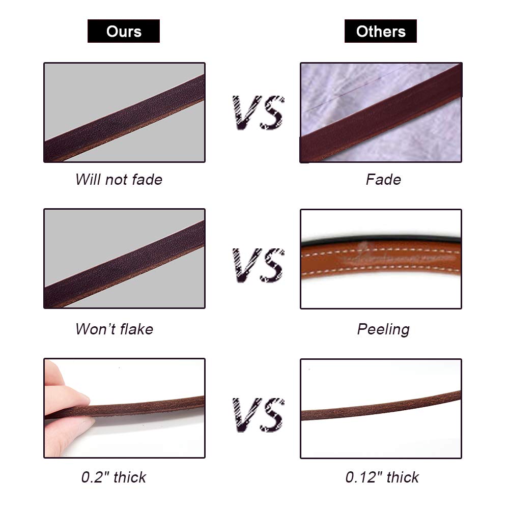 BronzeBark Slip Lead: Real Leather Adjustable Leash -  by Handbags Specialist Headquarter | Available at Handbags Specialist Headquarter