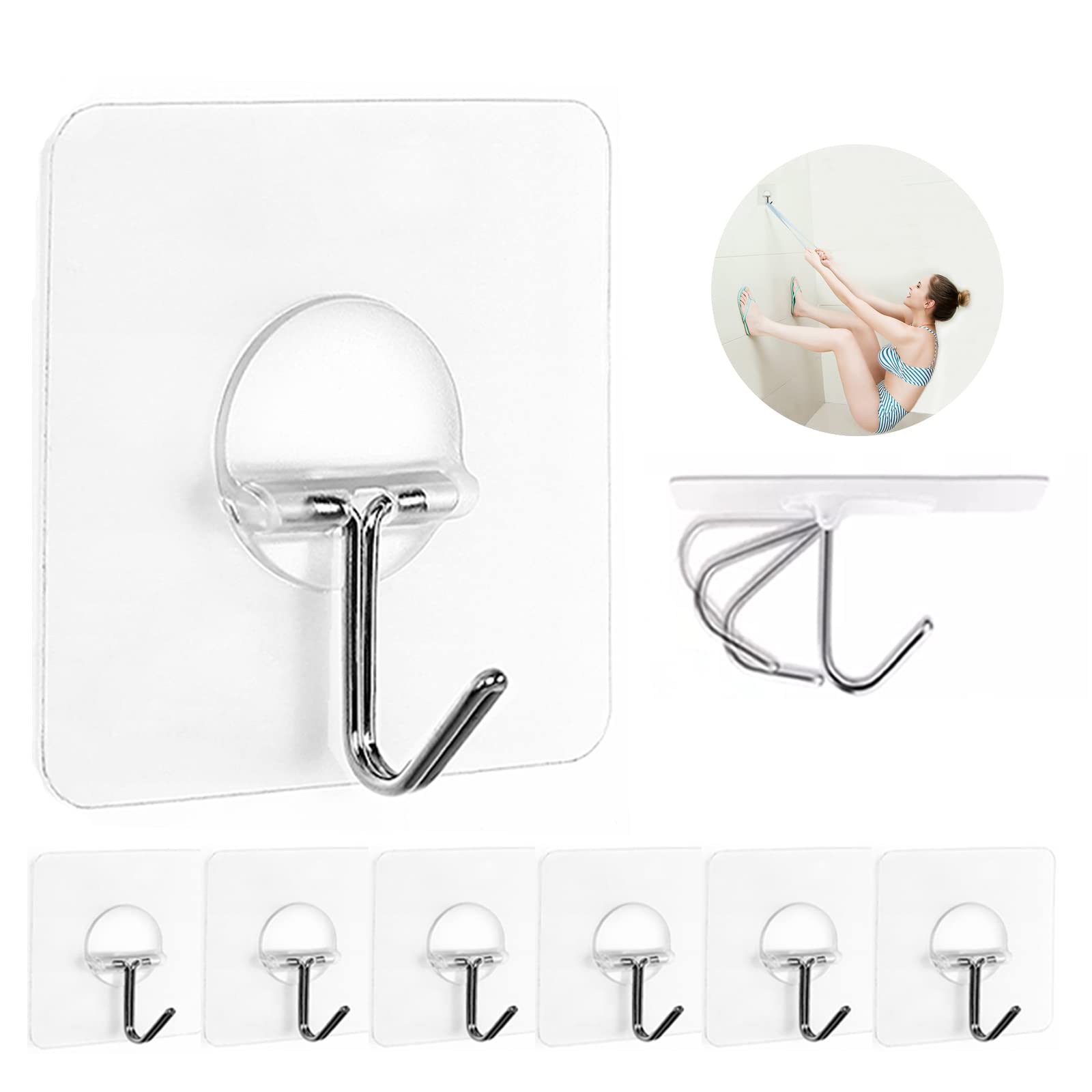 Heavy Duty Transparent Wall Hooks - 8 Pack - Decor by Handbags Specialist Headquarter | Available at Handbags Specialist Headquarter