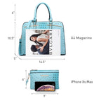 Women’s 2pc Tote & Wallet Handbag Set with 3 Compartments