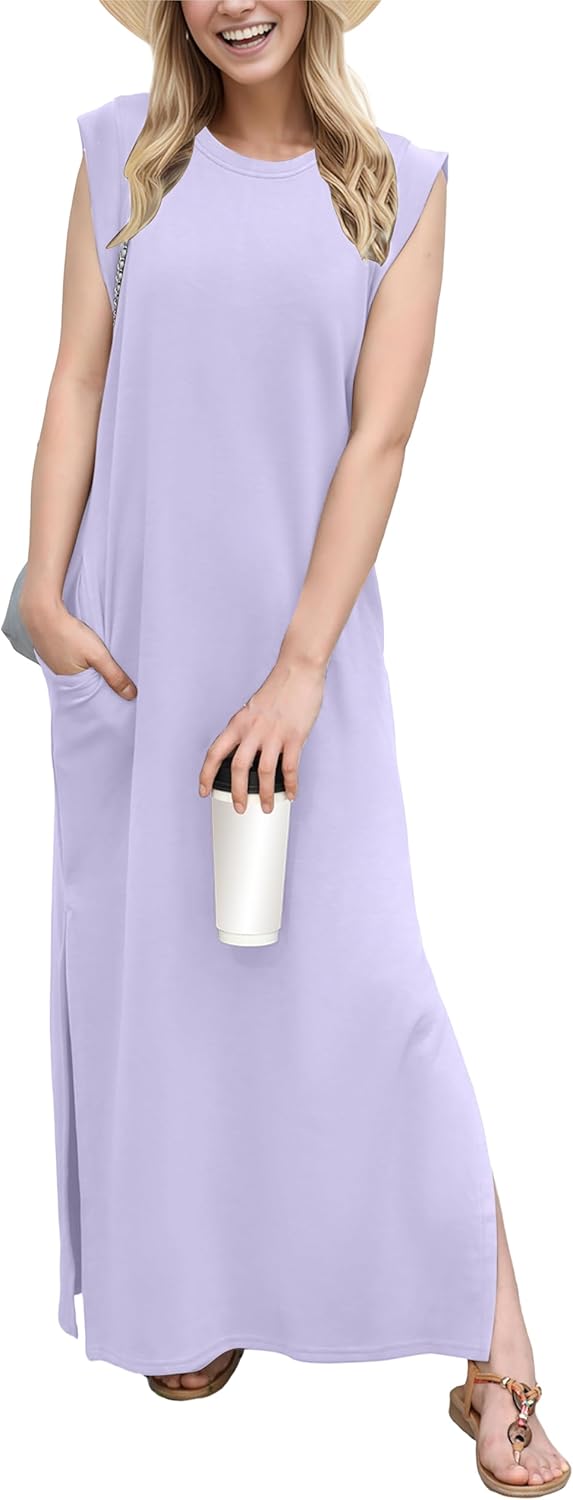 Women's Casual Maxi Dress with Pockets