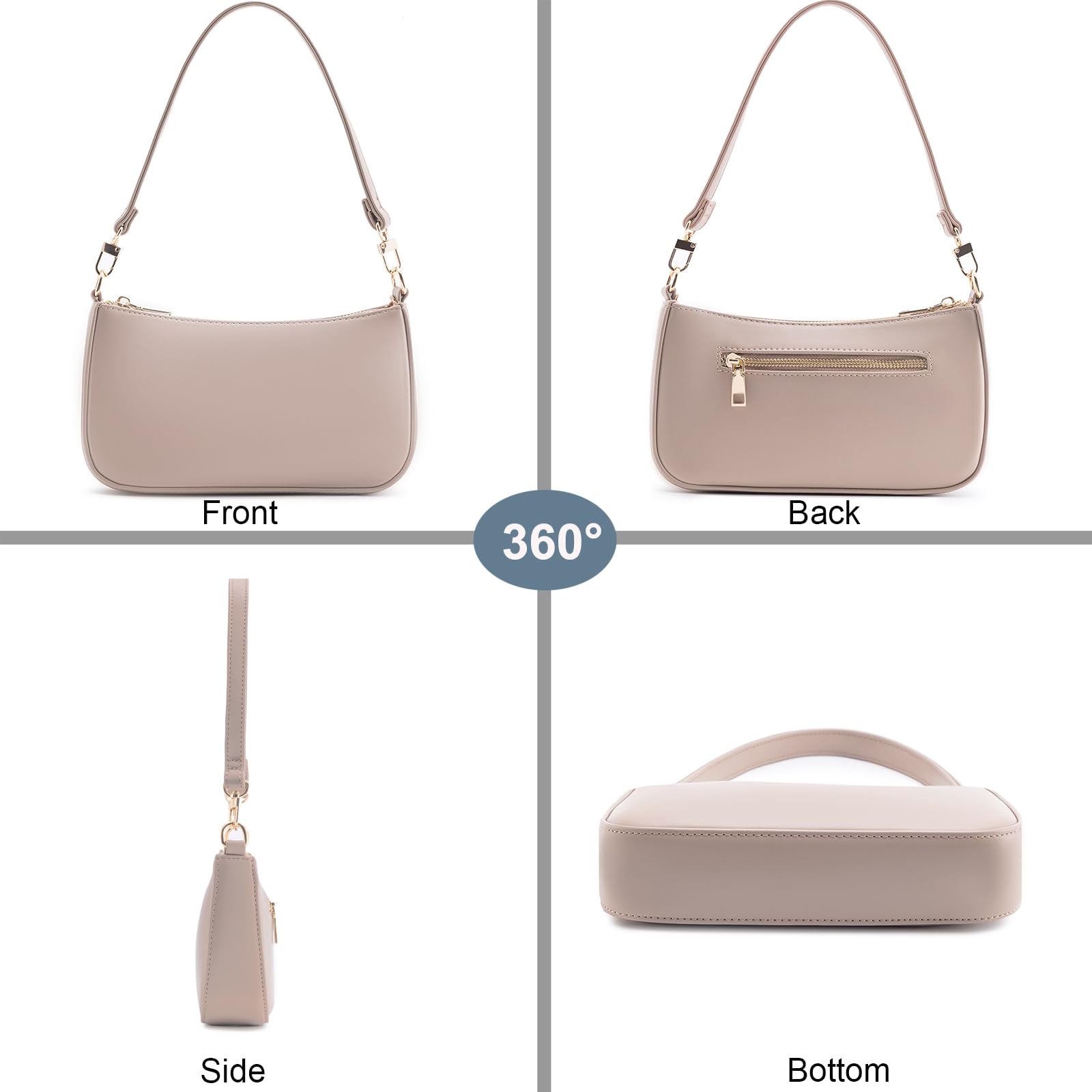 Retro Vegan Leather Shoulder Bag -  by Handbags Specialist Headquarter | Available at Handbags Specialist Headquarter