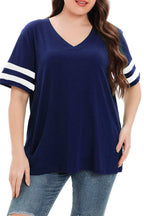 Summer V-Neck Plus Tunic Tee for Women 1X-5X - Woman T-Shirt by Handbags Specialist Headquarter | Available at Handbags Specialist Headquarter