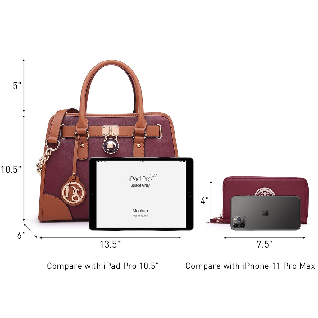 Dasein Women’s 2pcs Satchel & Shoulder Bag Set