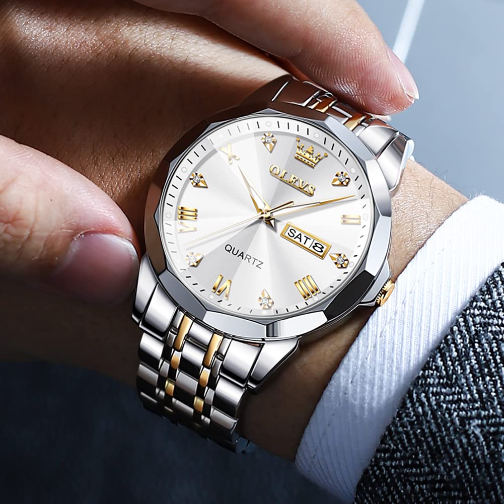 AzureGleam: Elite Men's Diamond Steel Watch