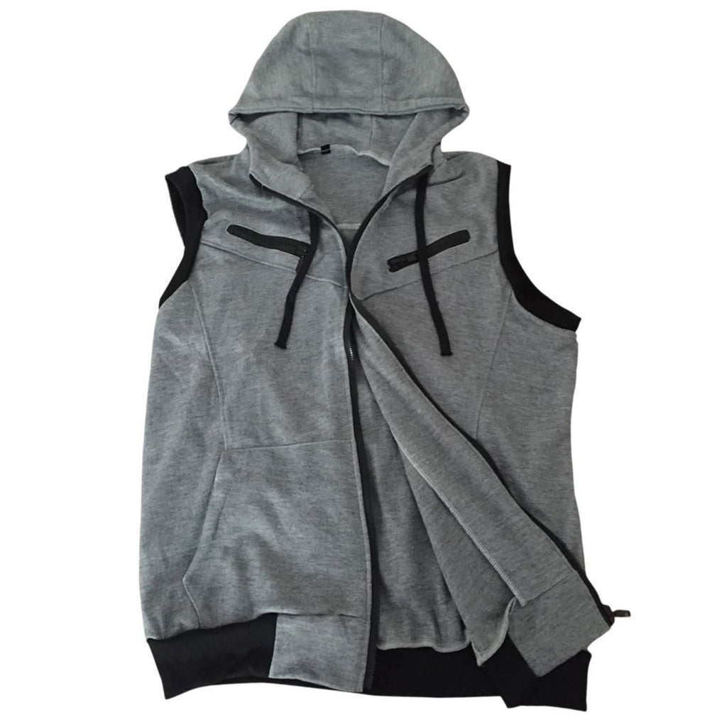 PrevFit Men's Sleeveless Zip-Up Hoodie Vest