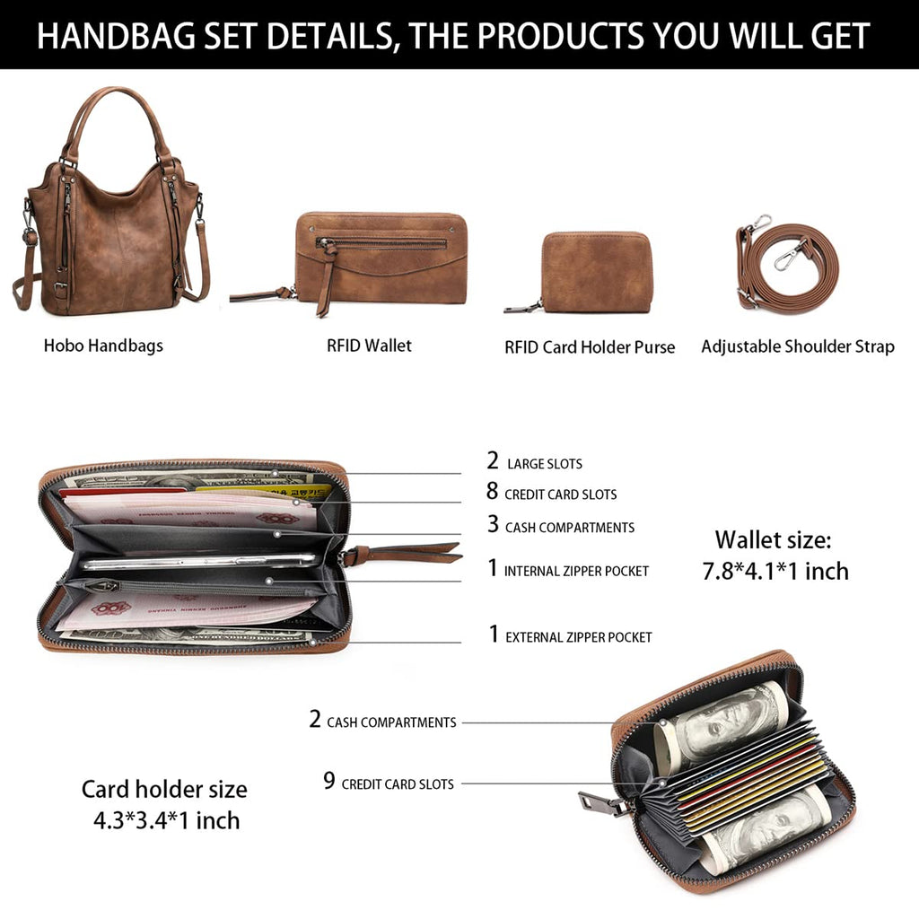 Lapsting Boho Faux Leather Hobo Shoulder Bag
