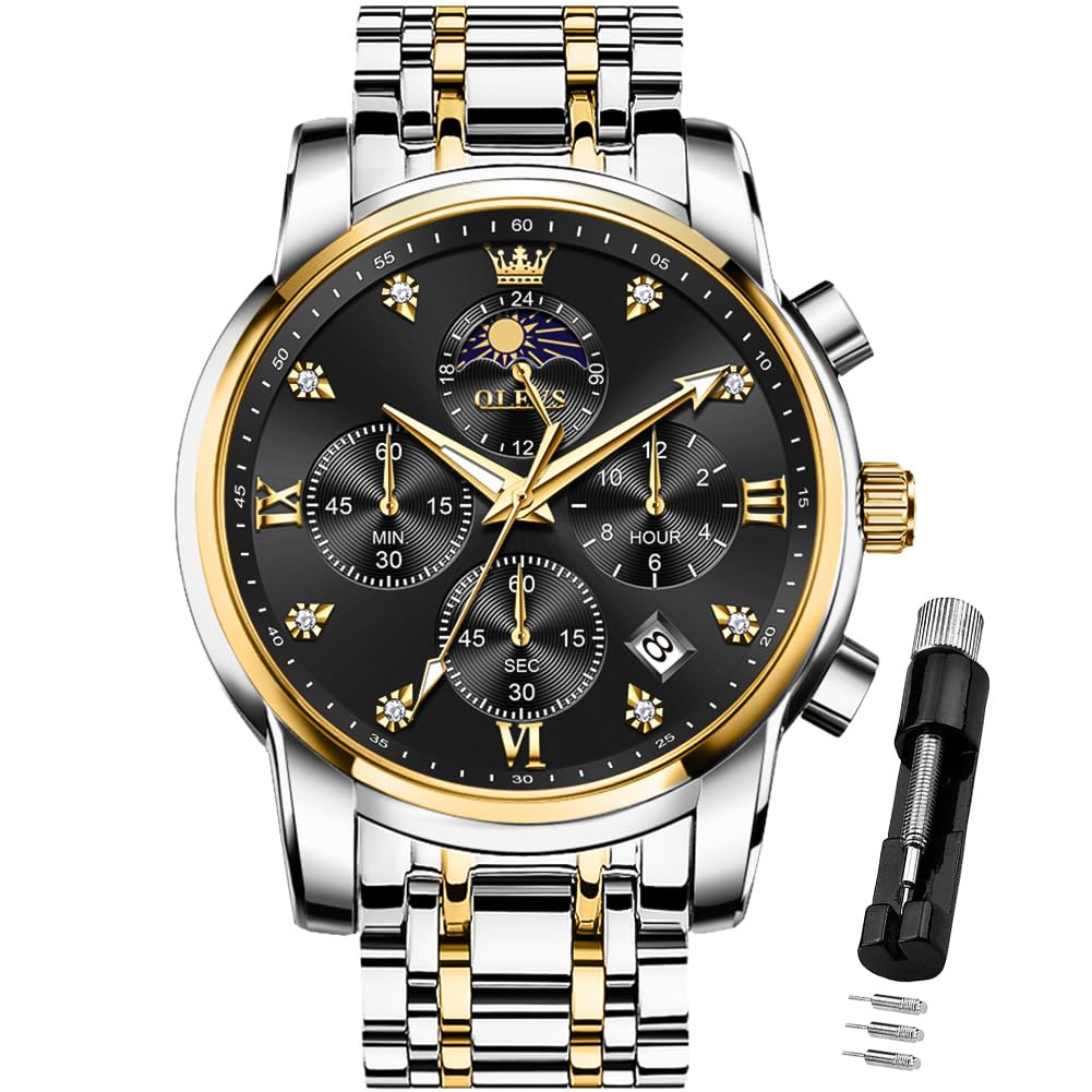 AzureGleam: Elite Men's Diamond Steel Watch