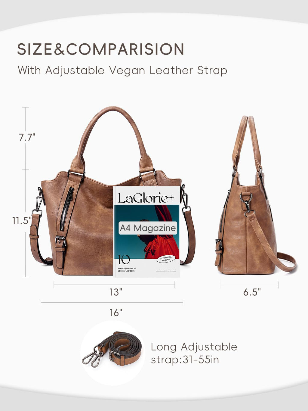 CLUCI Eco Luxe Vegan Leather Tote Bag - Bucket Bag by Handbags Specialist Headquarter | Available at Handbags Specialist Headquarter