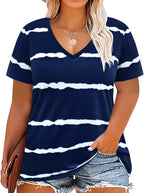 Floral V-Neck Plus Size Tunic Tops for Women - Women's T Shirts by Handbags Specialist Headquarter | Available at Handbags Specialist Headquarter