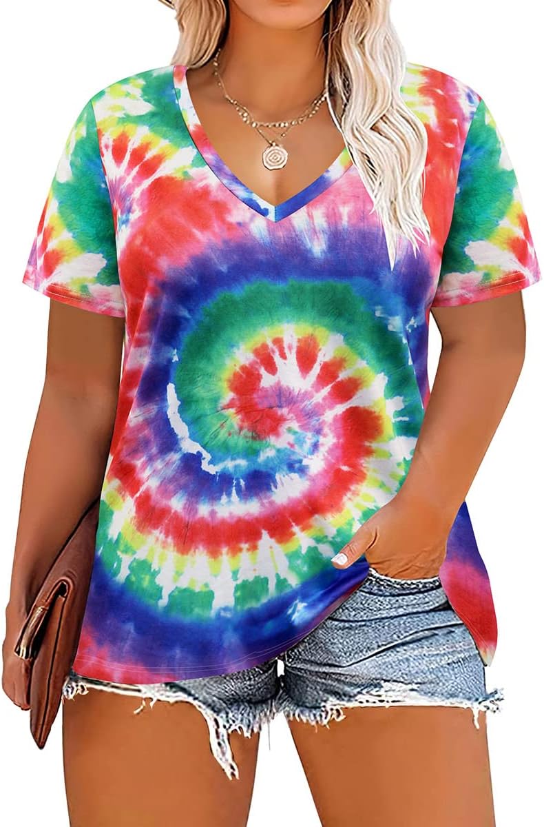 Floral V-Neck Plus Size Tunic Tops for Women - Women's T Shirts by Handbags Specialist Headquarter | Available at Handbags Specialist Headquarter