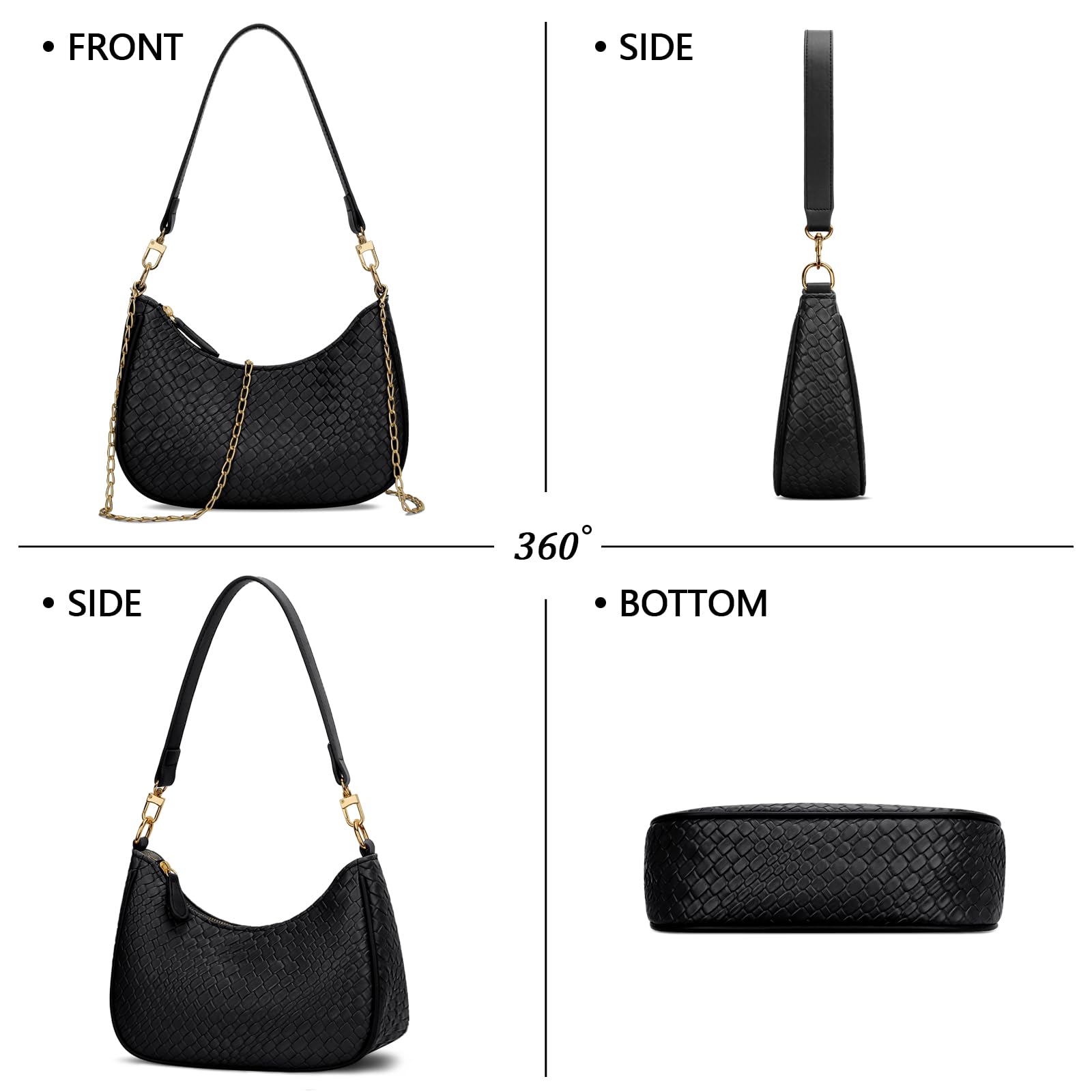 Retro Chic Hobo Bag - Cute Underarm Purse - Shoulder Bags by Handbags Specialist Headquarter | Available at Handbags Specialist Headquarter