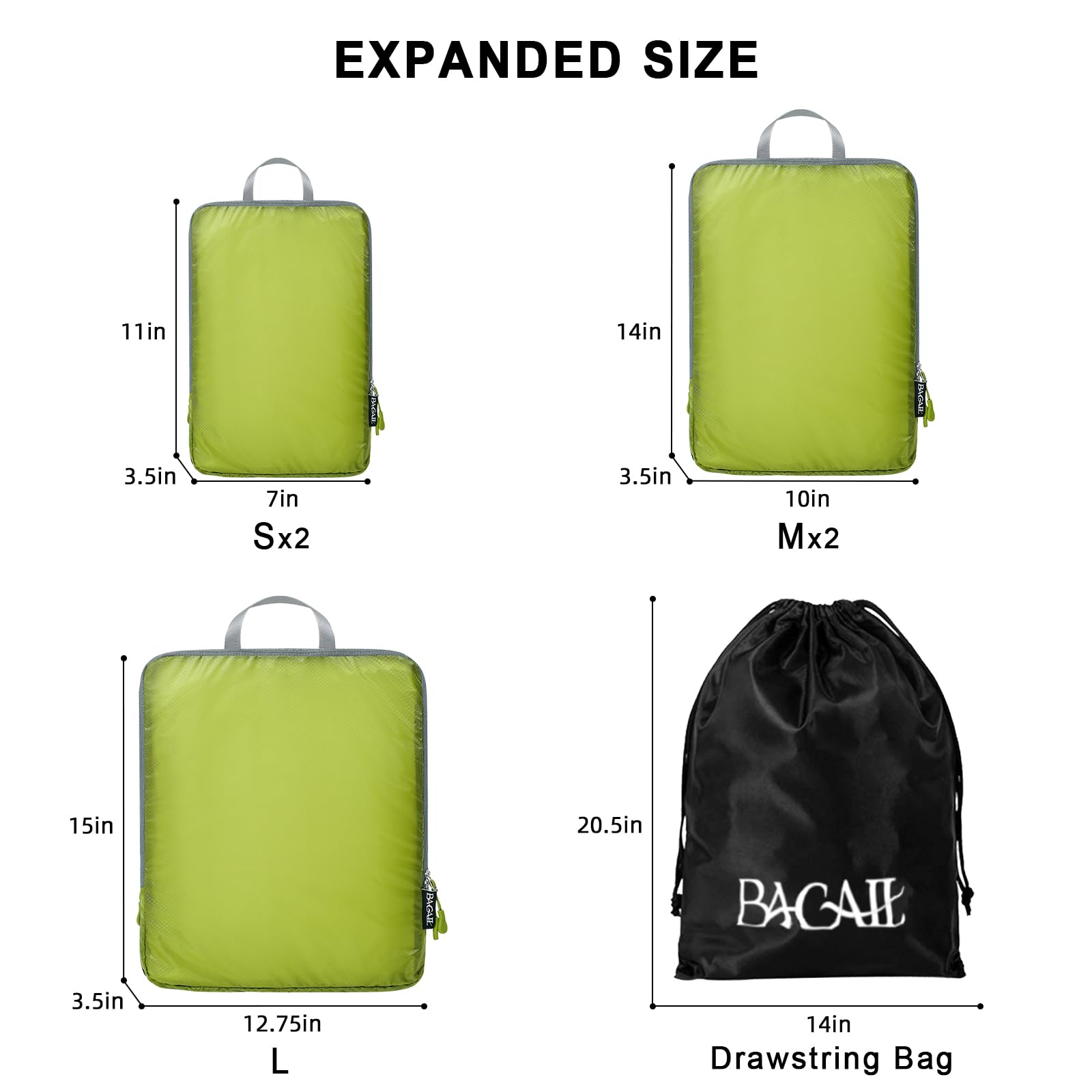 BAGAIL Travel Compression Cubes Set for Packing Ease -  by Handbags Specialist Headquarter | Available at Handbags Specialist Headquarter