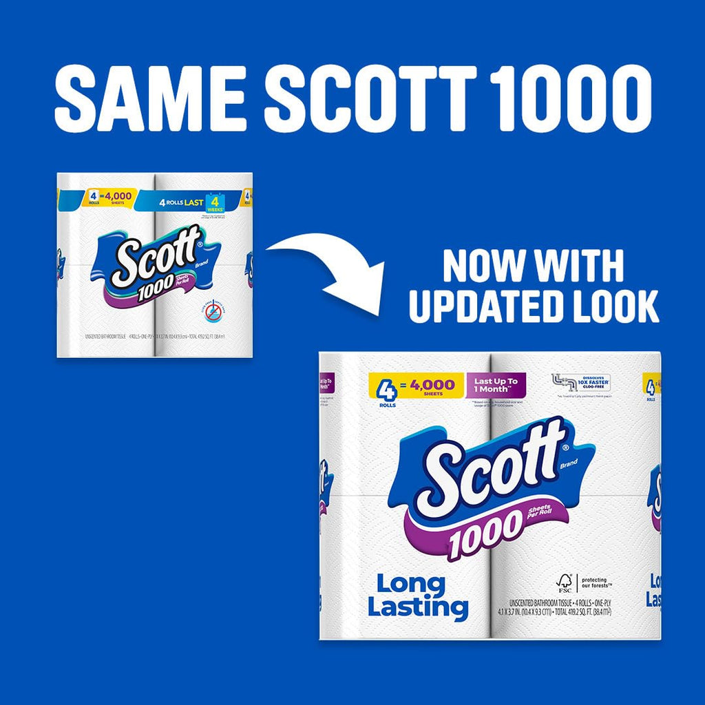 Scott 1000 Toilet Paper, 32 Rolls, Septic-Safe, 1-Ply Toilet Tissue - Toilet Paper by Handbags Specialist Headquarter | Available at Handbags Specialist Headquarter