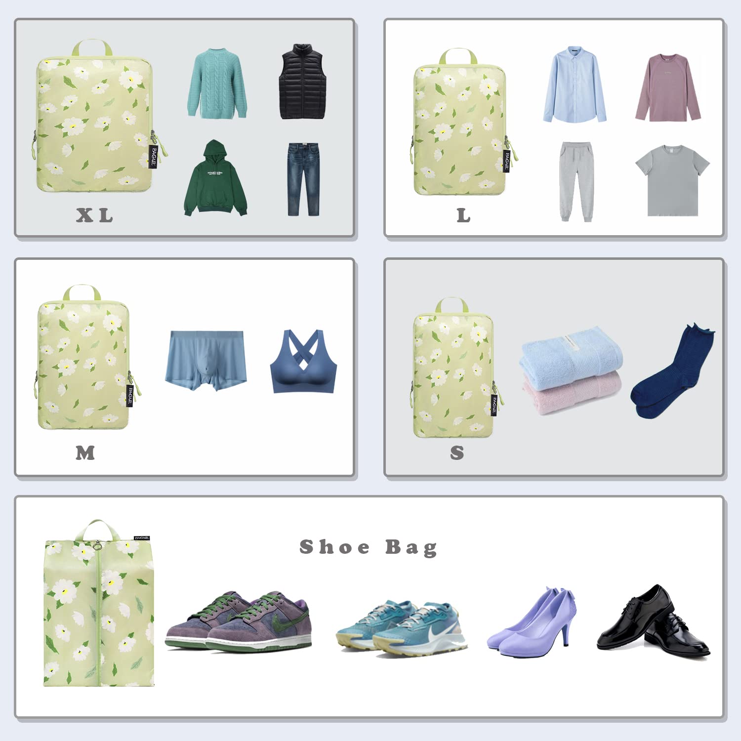 BAGAIL Travel Compression Cubes Set for Packing Ease -  by Handbags Specialist Headquarter | Available at Handbags Specialist Headquarter