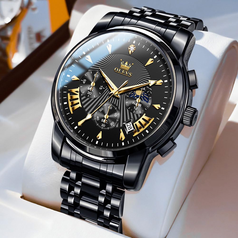EclipseTime: Luminous Men's Luxury Chrono Watch
