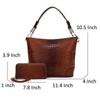 Orange Hobo Shoulder Bag & Wallet Set