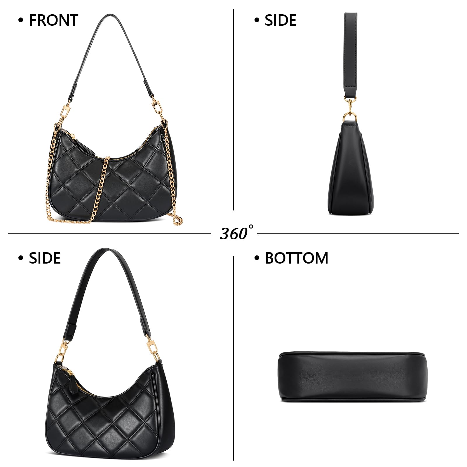 Retro Chic Hobo Bag - Cute Underarm Purse - Shoulder Bags by Handbags Specialist Headquarter | Available at Handbags Specialist Headquarter