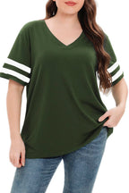 Summer V-Neck Plus Tunic Tee for Women 1X-5X - Woman T-Shirt by Handbags Specialist Headquarter | Available at Handbags Specialist Headquarter