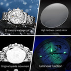 AzureGleam: Elite Men's Diamond Steel Watch