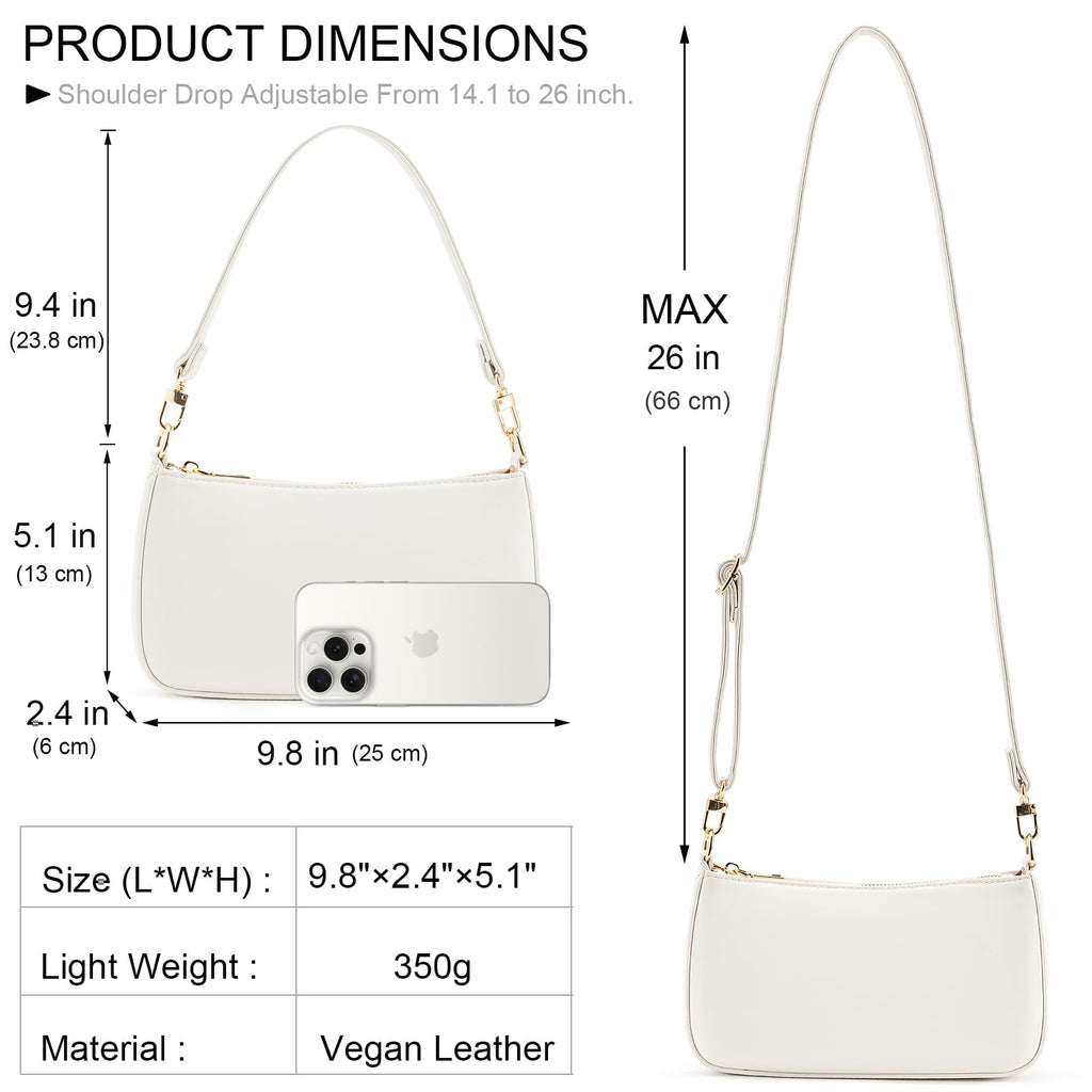 Retro Vegan Leather Shoulder Bag -  by Handbags Specialist Headquarter | Available at Handbags Specialist Headquarter