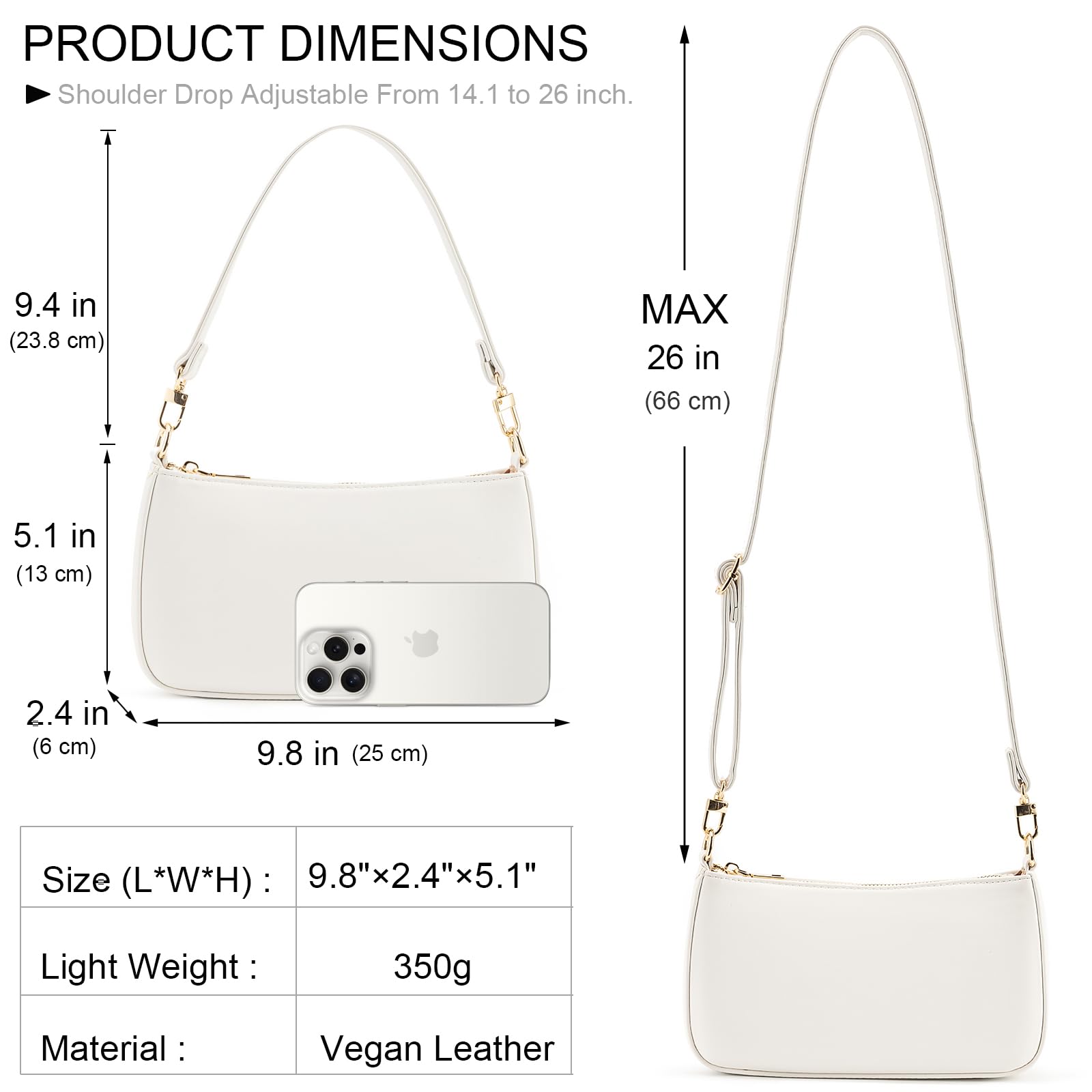 Retro Vegan Leather Shoulder Bag -  by Handbags Specialist Headquarter | Available at Handbags Specialist Headquarter