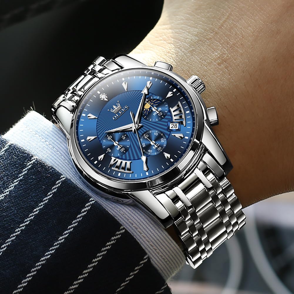 EclipseTime: Luminous Men's Luxury Chrono Watch