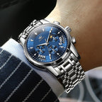 EclipseTime: Luminous Men's Luxury Chrono Watch