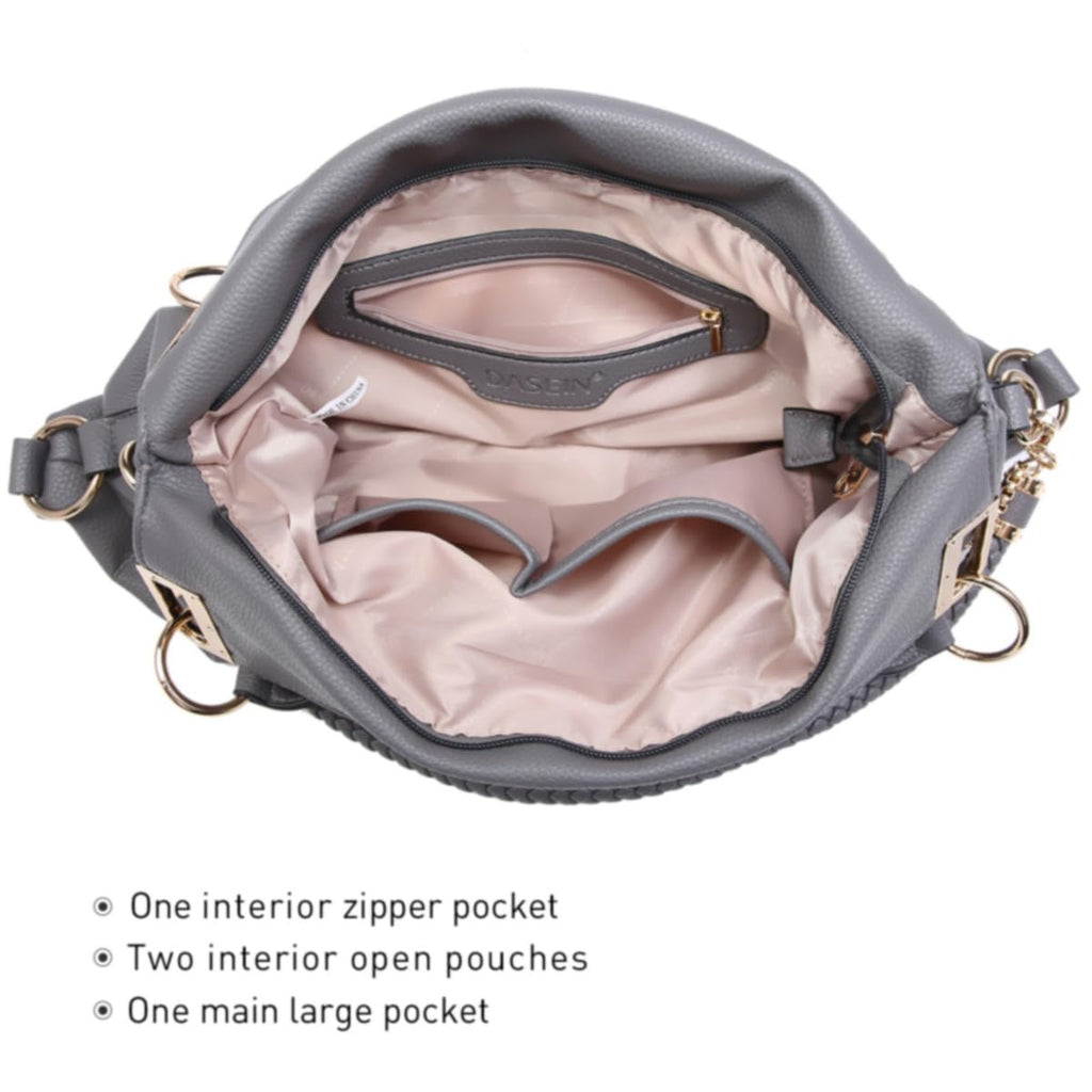 Dasein Luxe Vegan Hobo Bag with Rhinestones - Bucket Bag by Handbags Specialist Headquarter | Available at Handbags Specialist Headquarter