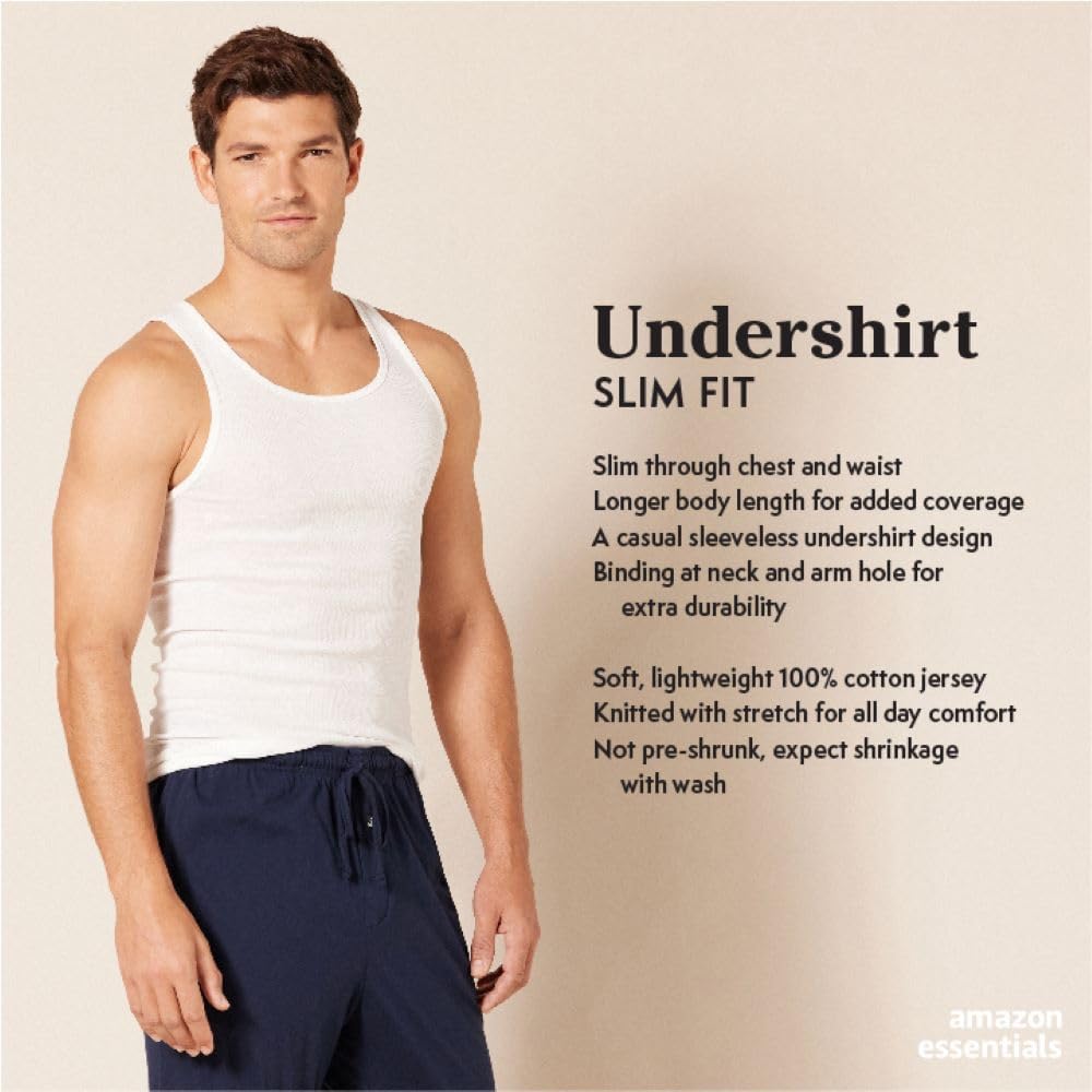 BreezeSoft Men's 6-Pack Tank Undershirts