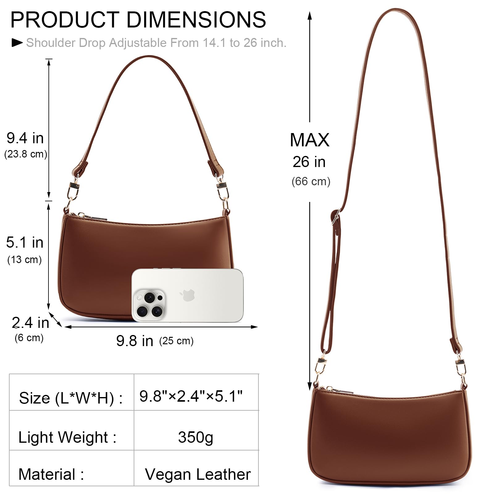Retro Vegan Leather Shoulder Bag -  by Handbags Specialist Headquarter | Available at Handbags Specialist Headquarter