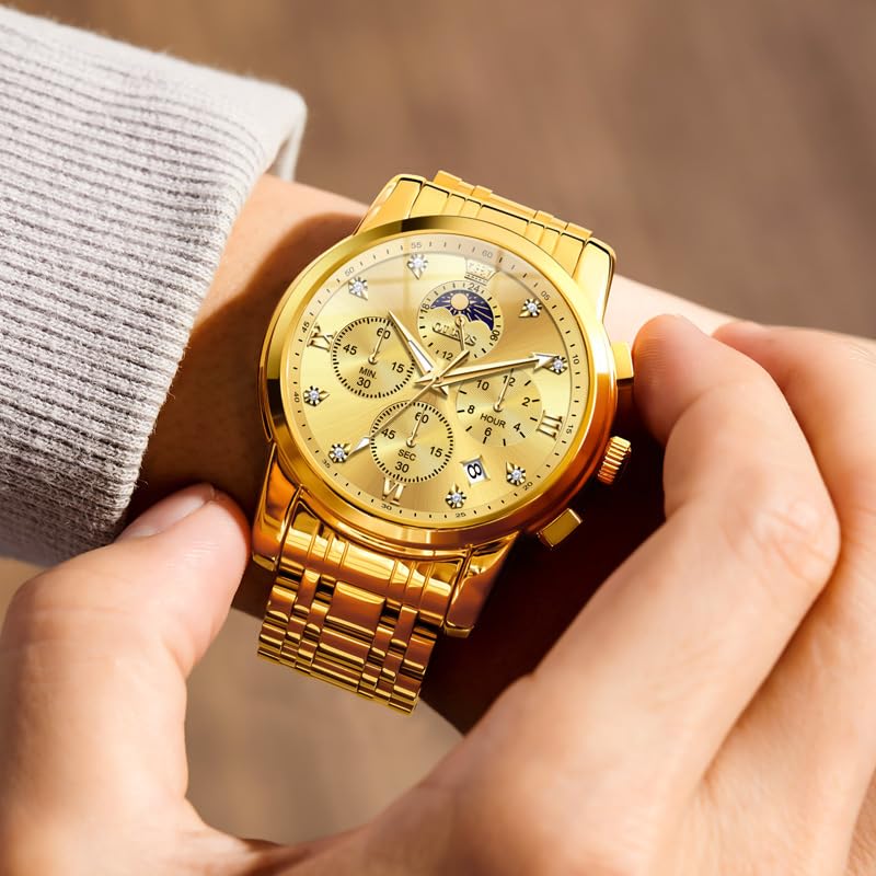 AzureGleam: Elite Men's Diamond Steel Watch