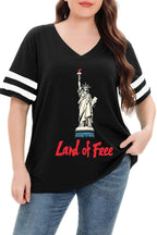 Summer V-Neck Plus Tunic Tee for Women 1X-5X - Woman T-Shirt by Handbags Specialist Headquarter | Available at Handbags Specialist Headquarter