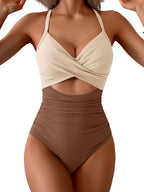 Eomenie Women's Tummy Control Cutout Swimsuit