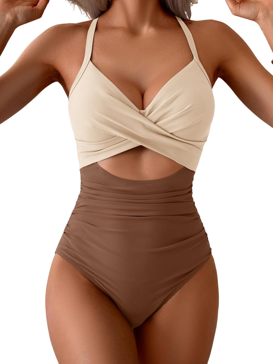 Eomenie Women's Tummy Control Cutout Swimsuit