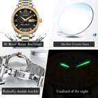 OLEVS Luxe: Men's Golden Dial Quartz Business Watch