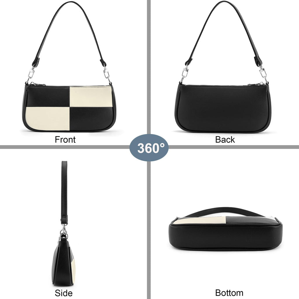 Retro Vegan Leather Shoulder Bag -  by Handbags Specialist Headquarter | Available at Handbags Specialist Headquarter