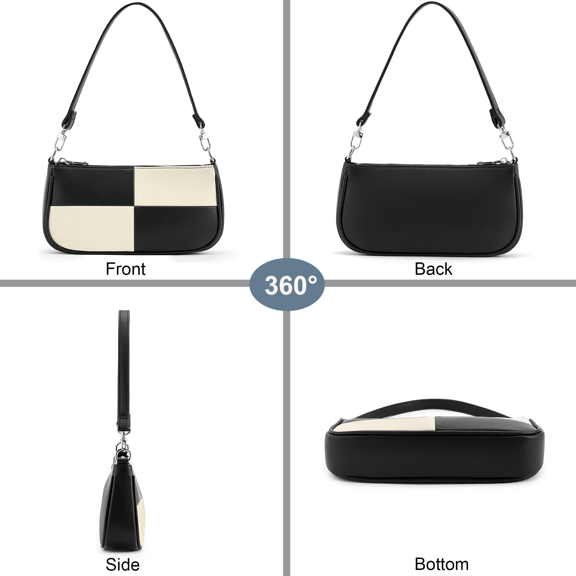 Retro Vegan Leather Shoulder Bag -  by Handbags Specialist Headquarter | Available at Handbags Specialist Headquarter