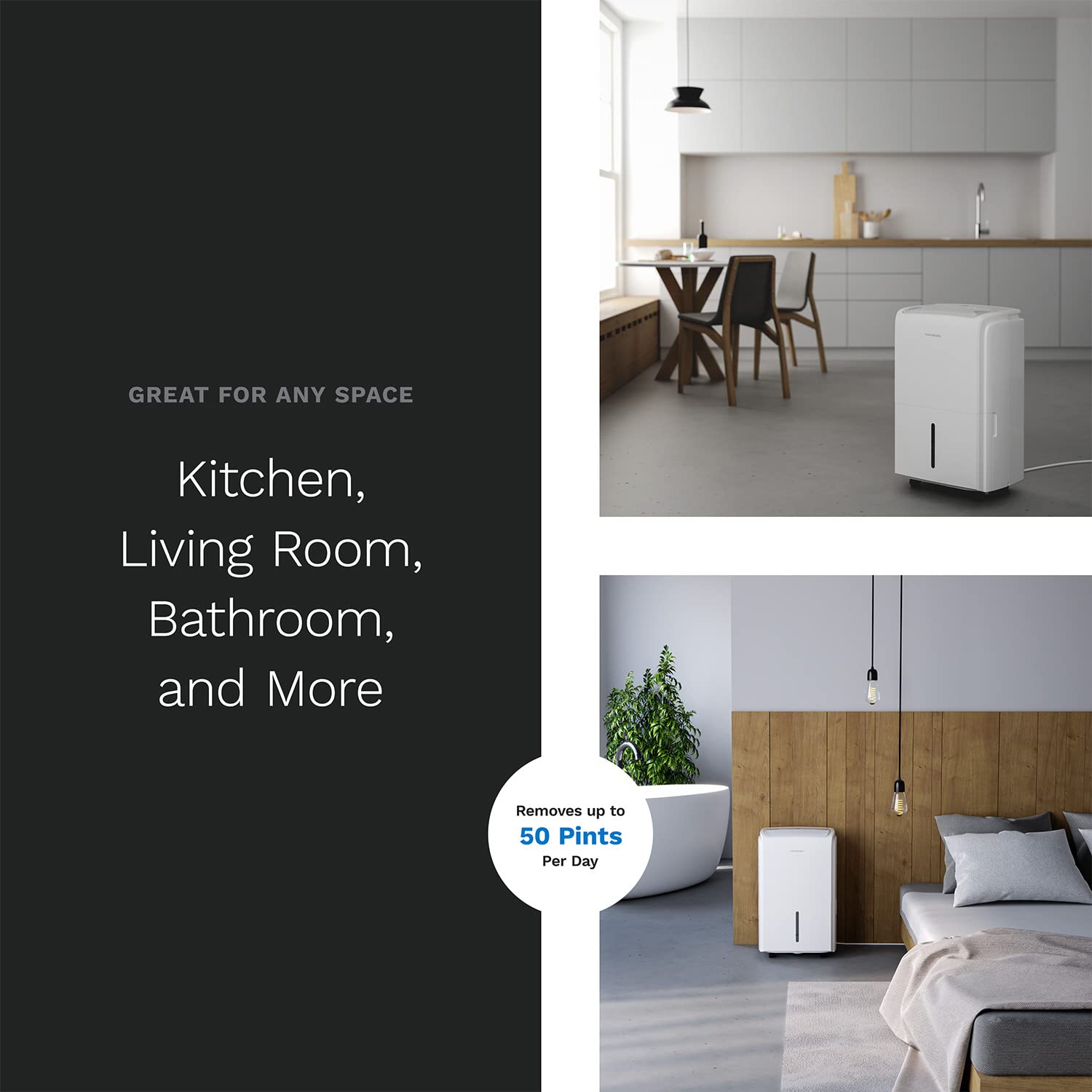 hOmeLabs Smart 50 Pint Dehumidifier 7000 Sq Ft - Decor by Handbags Specialist Headquarter | Available at Handbags Specialist Headquarter