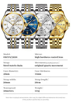 OLEVS Luxe: Men's Golden Dial Quartz Business Watch