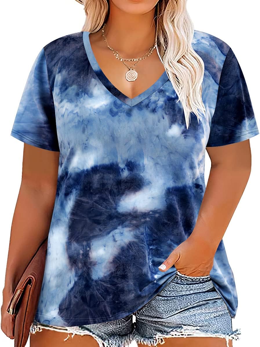 Floral V-Neck Plus Size Tunic Tops for Women - Women's T Shirts by Handbags Specialist Headquarter | Available at Handbags Specialist Headquarter