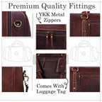 Leather Travel Duffel Bag for Men & Women