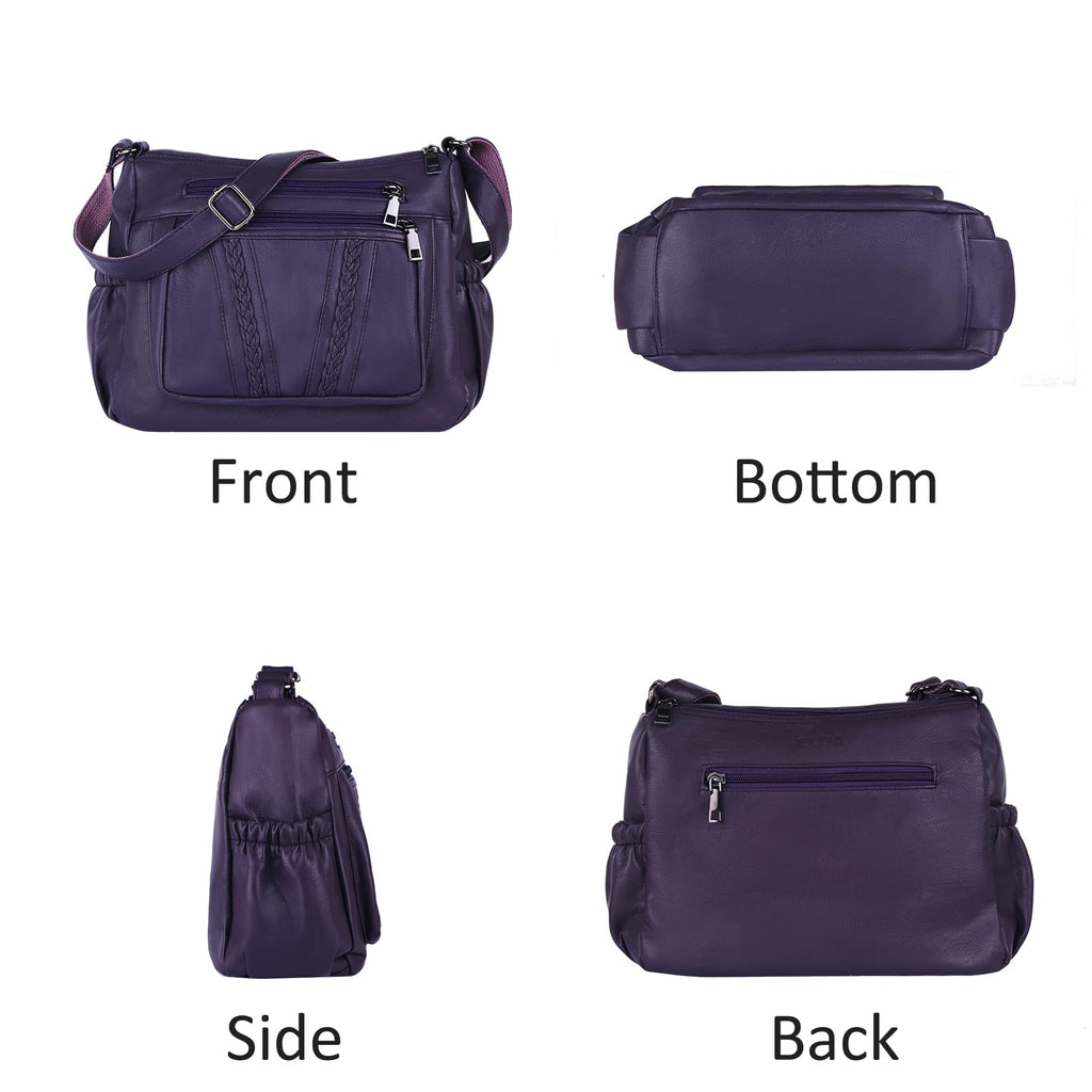 ELDA Chic Crossbody: Soft PU Leather Multi-Pocket Bag - Handbags by Handbags Specialist Headquarter | Available at Handbags Specialist Headquarter