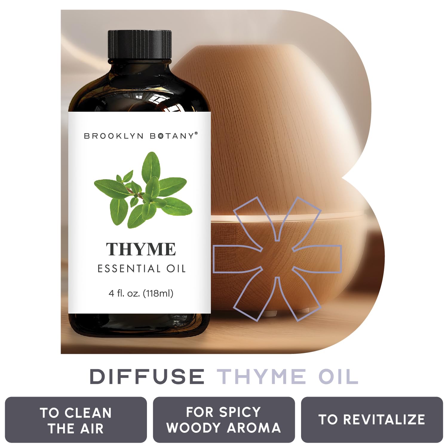 Brooklyn Botany Thyme Oil 4oz - Pure Aromatherapy