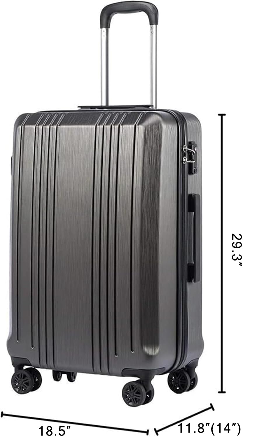 Coolife Expandable Spinner Luggage Set - 3 Piece